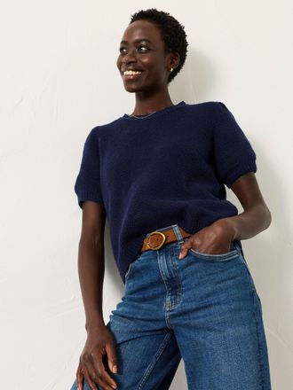 Fat Face FatFace Sadie Navy Knitted TShirt