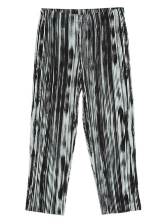 Homme Plissé Issey Miyake Brushstroke Stripe plissé trousers - men - Polyester - 3 - Black