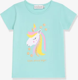 Danamade Shirt mit Pailletten-Regenbogen M&auml;dchen DANAMADE eisblau