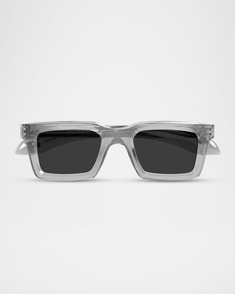Alexander McQueen Men & apos;s 50mm Skull Rectangular Acetate Sunglasses