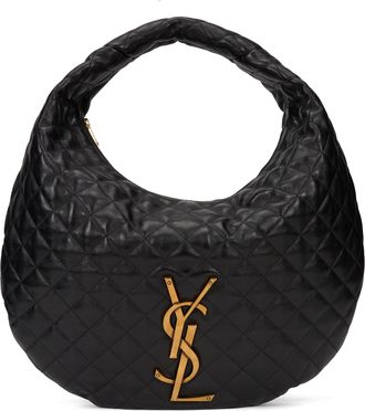 Saint Laurent Womens Hobo Bag Icare Quilted Nappa Black Lambskin Handbags Hand