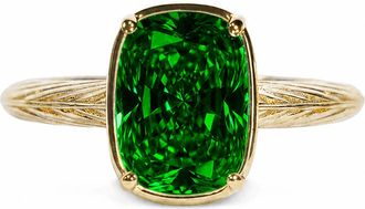 Sterling Forever Sterling Silver Mini Emerald Elongated Cushion Ring