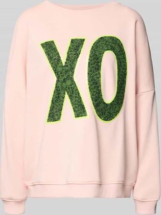 Miss Goodlife Oversized Sweatshirt mit Pailettenbesatz Modell XO in Hellrosa, Gr&ouml;&szlig;e XL