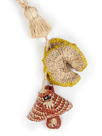 Ibeliv Womens Bag Charm Stripy Raffia Multicolour Accessory