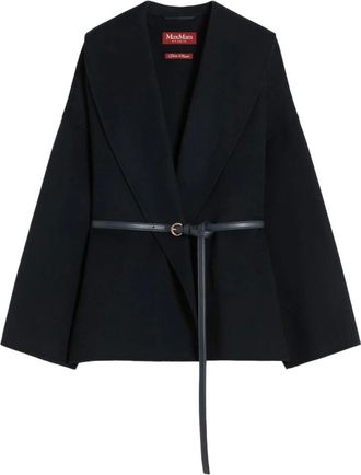 Max Mara Belted Coats, female, Blue, Size: XS Giaccone A