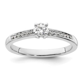 Diamond2Deal 14k White Gold Lab Grown Diamond Wedding Band Ring 0.33Ct Clarity- VS Color- G-H