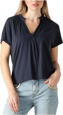 Mos Mosh Blauwe veelzijdige Shira Tee - Dames - Blouses - Blauw - S - Overhemden