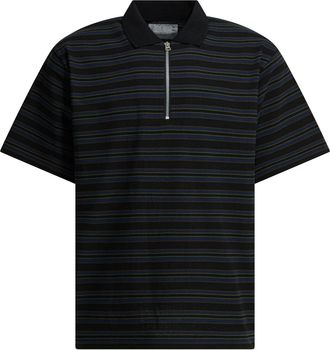 sacai Gestreiftes, knopfloses Poloshirt von Sacai