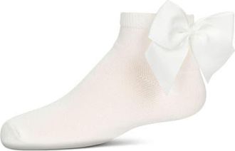 MeMoi Bow-on-Back Anklet Sock in Winter White at Nordstrom, Size 6-12M