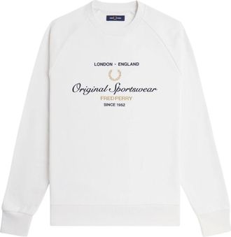 Fred Perry Hoodies & sweatvesten, Heren, Wit, M, Katoen, Original Sportswear Sweatshirt