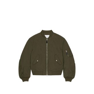 Givenchy Couture Seam Bomber In Cotton With Givenchy Stamp Print