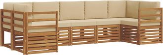 vidaXL Conjunto De Sof&aacute;s De Exterior 7 Uds. Natural Y Beige Vidaxl