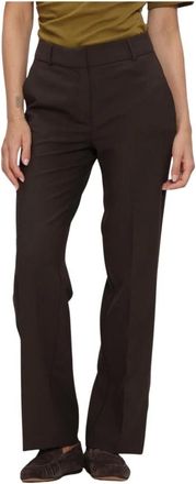 Selected Slfrita Mw Wide Pant Mel - Dames - Broeken - Bruin - Maat: XL Viscose