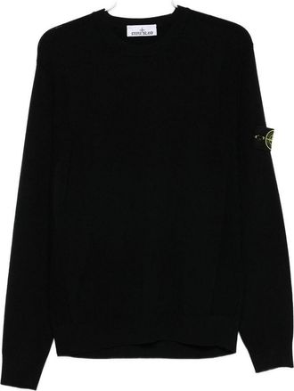 Stone Island Crew Neck Sweater With Logo Patch