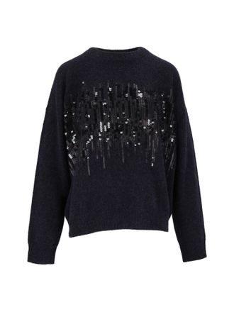 PESERICO Sequin Relaxed-Fit Knit Sweater