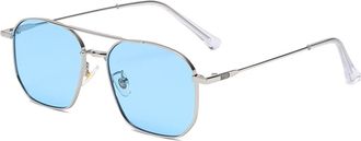 Generic Outdoor Vacation Men and For Women Sunglasses Metal Frame Glasses (Color : D, Size : Medium)