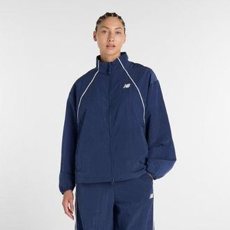 New Balance Donna Sport Legacy Jacket in Blu, Politessuto, Taglia 2XL