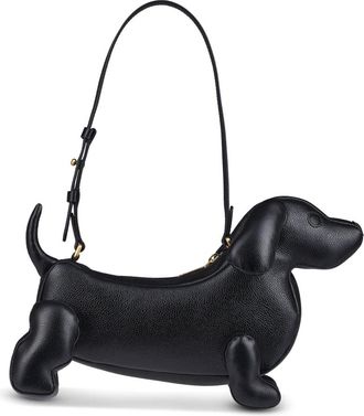Thom Browne Zwarte Baguette Tas van Leer - Dames - Handtassen - Zwart - ONE Size - Leer - Tassen