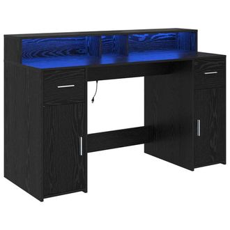 Berkfield Home Desk Black Oak 140x55x91 cm Engineered Wood | Size: 140 x 55 x 91 cm