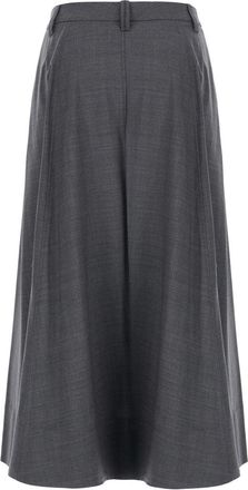 Brunello Cucinelli Womens Midi Skirt Grey Wool Blend Virgin