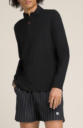 Wilson Elevate Performance Half Zip Pullover in Black at Nordstrom, Size Small