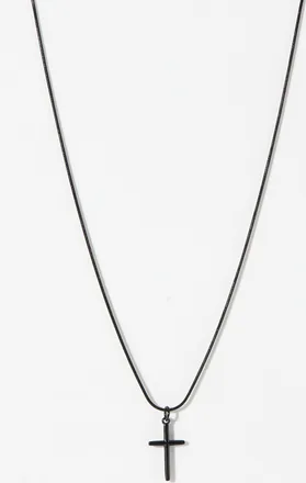 Le 31 Mens Cross black pendant necklace