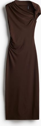 H&M One-Shoulder-Kleid mit Twistdetail - Brown