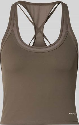 P.E Nation Double Layer Tanktop mit Logo in Taupe, Gr&ouml;&szlig;e XL