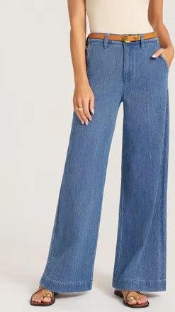 Matty M Clayton Wide Leg Jeans in Denim at Nordstrom, Size 12