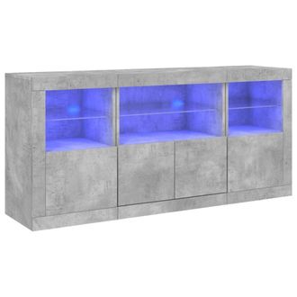 Berkfield Home Sideboard with LED Lights Concrete Grey 142.5x37x67 cm