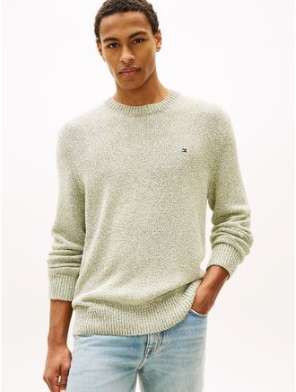 Tommy Hilfiger Mens Relaxed Fit Boucle Sweater - Green - XL
