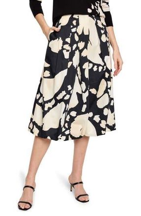 Nic+Zoe Evening Petal Bubble Hem Cotton Midi Skirt in Black Multi at Nordstrom Rack, Size Xx-Large