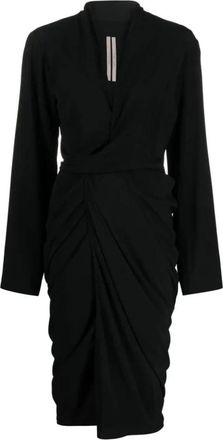 Rick Owens Wikkeljurk - Dames - Wikkelkleedje - Zwart - XS - Kleedjes