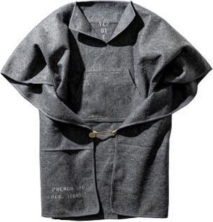 Puebco Felted Blanket Poncho in Grey at Nordstrom