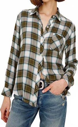 Rails Hunter Plaid Shirt In Olive Stone Blue