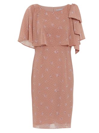 Gina Bacconi Womens Claren Floral Spot Chiffon Dress - Pink - Size 16 UK