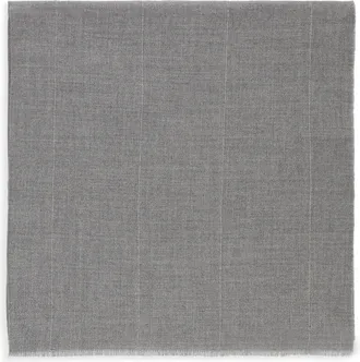 PESERICO Grey Beaded Wool Scarf