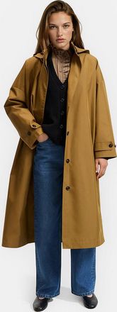 La Redoute Collections Lange, wijde trenchcoat met afneembare kap