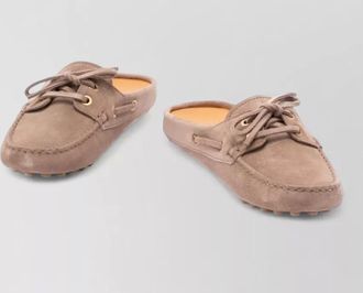 Tod's suede leather sabot loafers