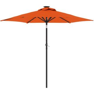 vidaXL Sombrilla Jard&iacute;n Con Leds Poste Acero Terracota 225x225x212 Cm Vidaxl