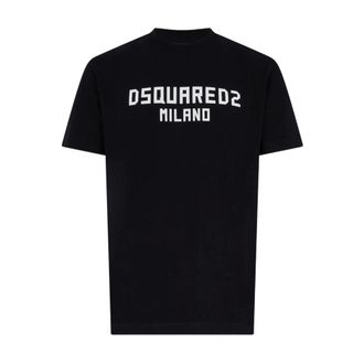Dsquared2 Heren, Tops, Zwart, Maat: M Katoen