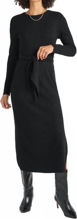 Splendid London Rib Knit Sweater Dress In Black