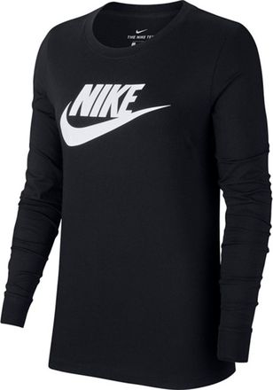 Nike (WMNS) Nike Sportswear Classic Logo Printing Round Neck Long Sleeves Black T-Shirt BV6172-010