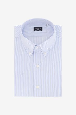 Finamore Gestreiftes Hemd aus Baumwolle Leonardo Napoli Fit