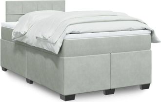 vidaXL Vidaxl - Cama Box Spring Con Colch&oacute;n Terciopelo Gris Claro 120x190 Cm