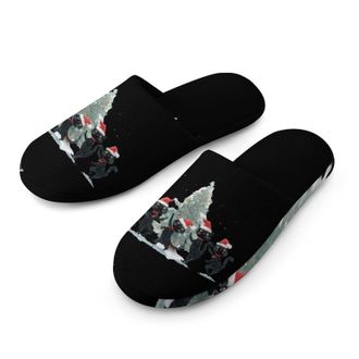 Generic Christmas Tree Cat Dancing Mens House Slippers Slip Indoor Slipper On Shoes Warm Outdoor