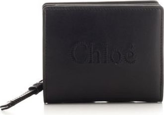 Chloé Soft Leather Logo Embroidered Sense Compact Wallet