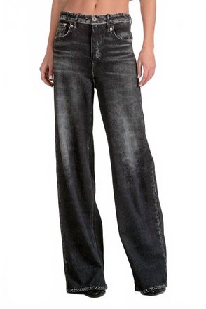 Elan Womens Classic Fit Wide Leg Jean In Grey
