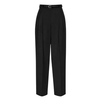 Max Mara Fluid Cotton-Crepe Broek - Dames - Broeken - Zwart - Maat: S Katoen