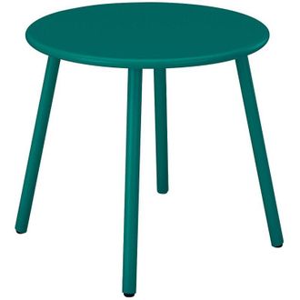 Vente-Unique Tavolo supplementare da giardino in Metallo tondo Verde Petrolio - MIRMANDE di MYLIA